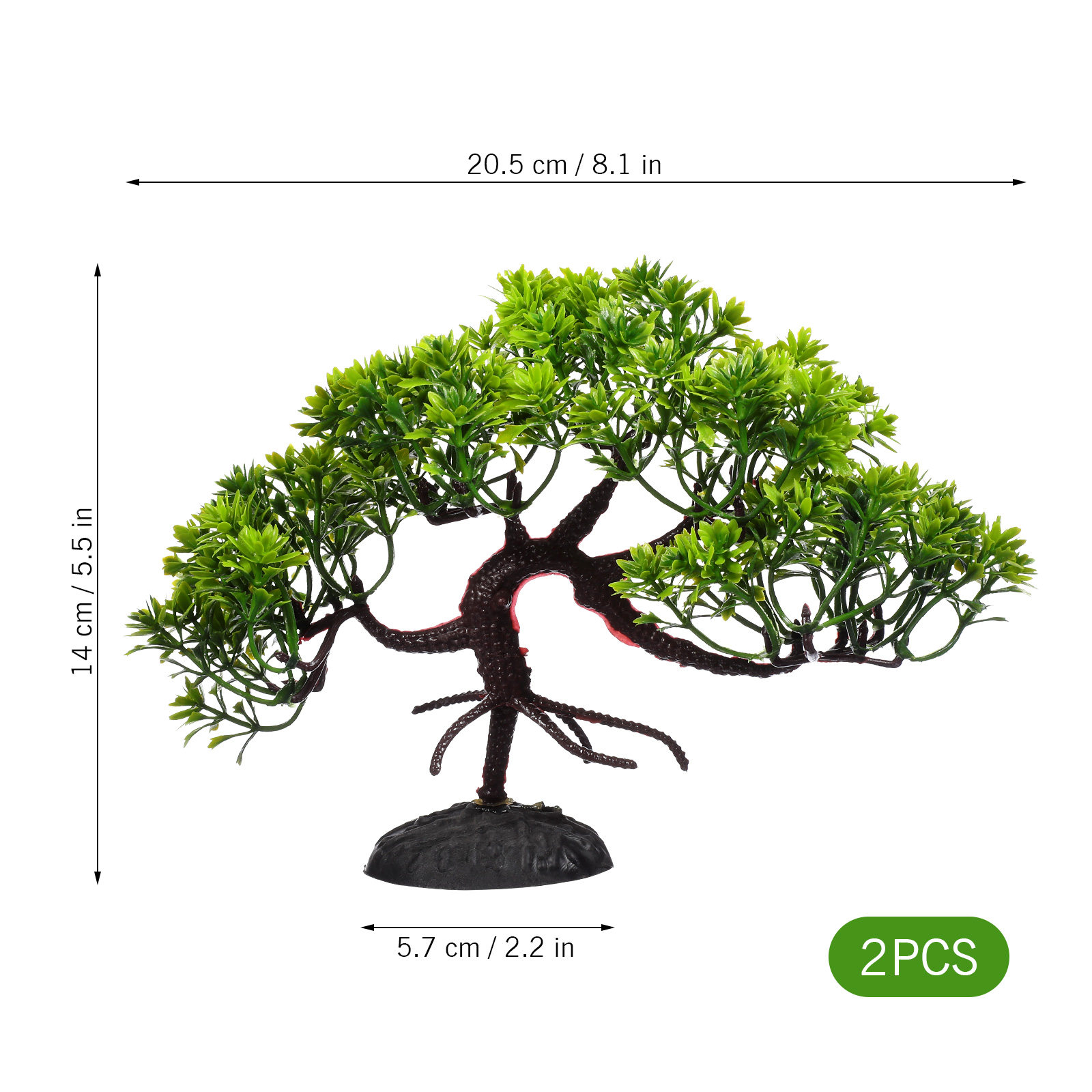 2Pcs Premium Plastic Artificia - огляд і ціна Aquarium Planted Tree